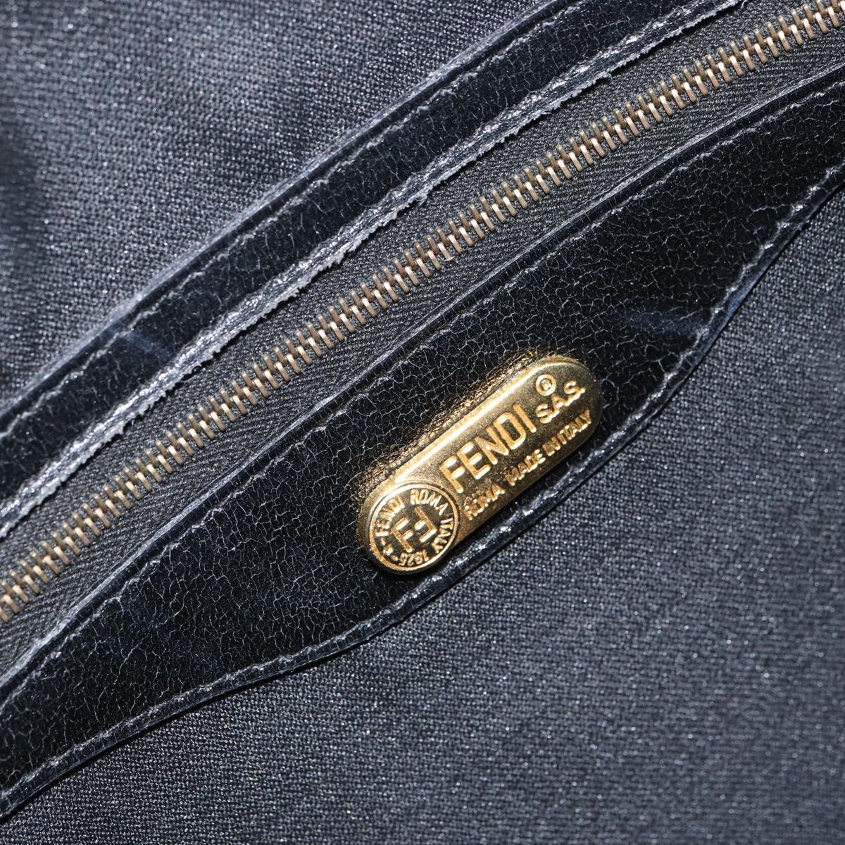 FENDI Tote Bag Leather Black Gold Auth ep12747