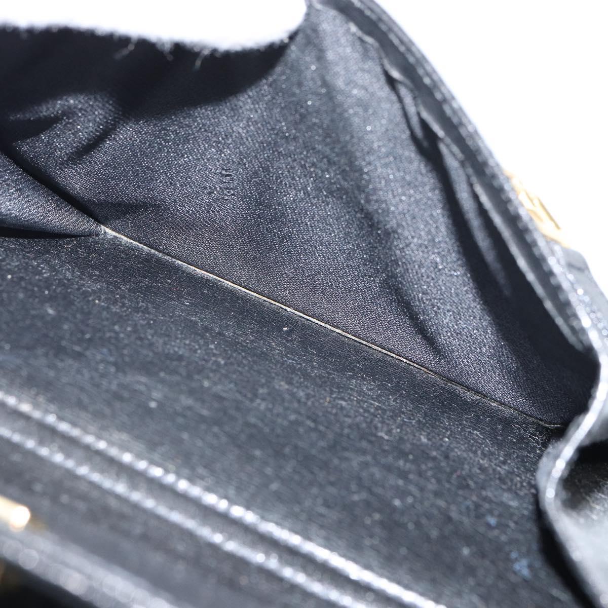FENDI Tote Bag Leather Black Gold Auth ep12747