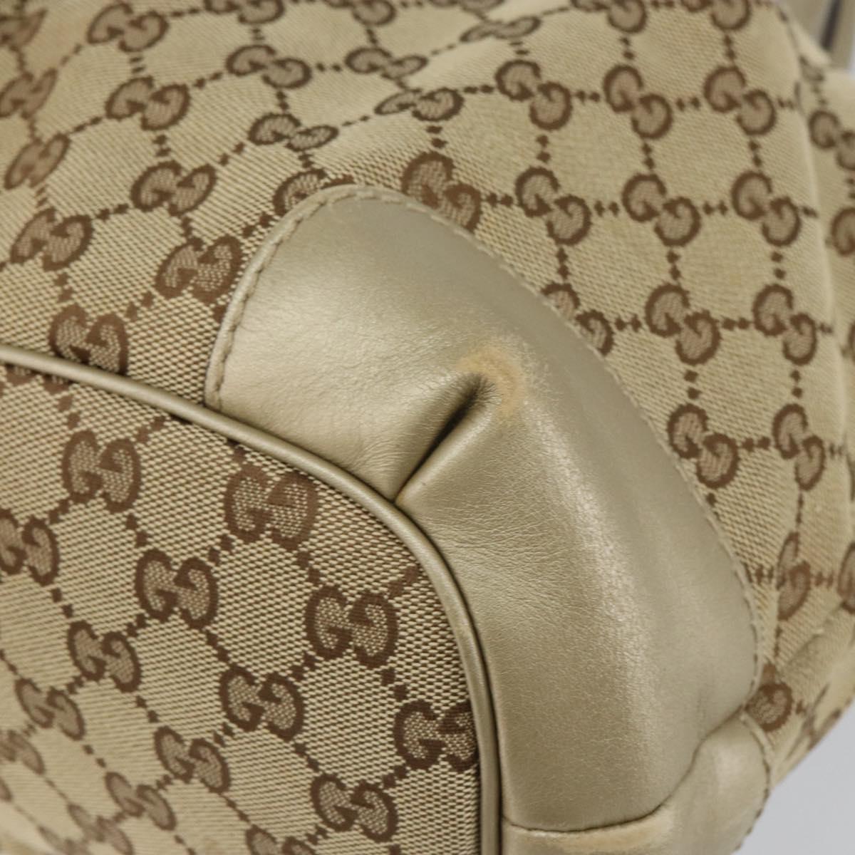 GUCCI GG Canvas Hand Bag 2way Beige Gold 247902 Auth ep12749