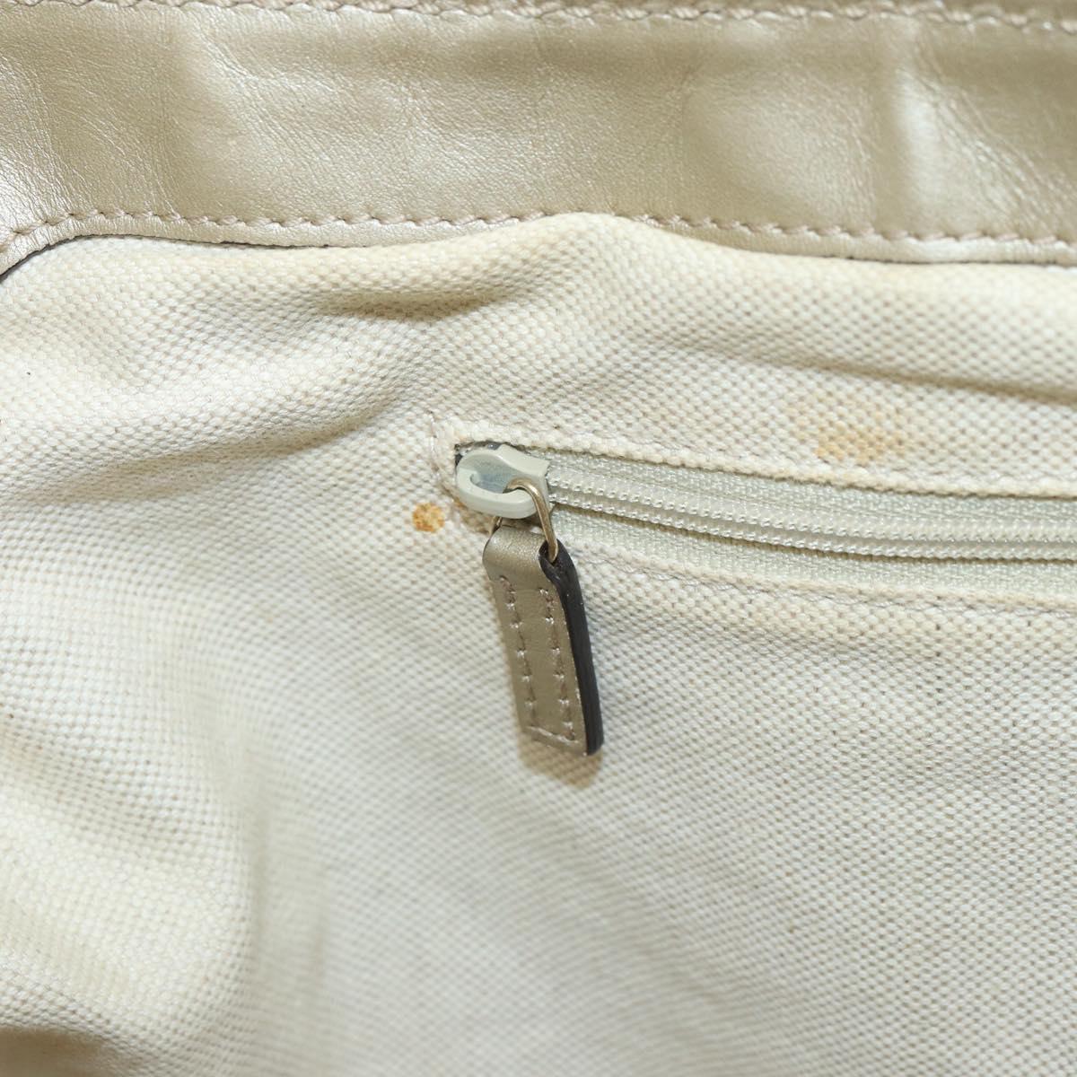 GUCCI GG Canvas Hand Bag 2way Beige Gold 247902 Auth ep12749
