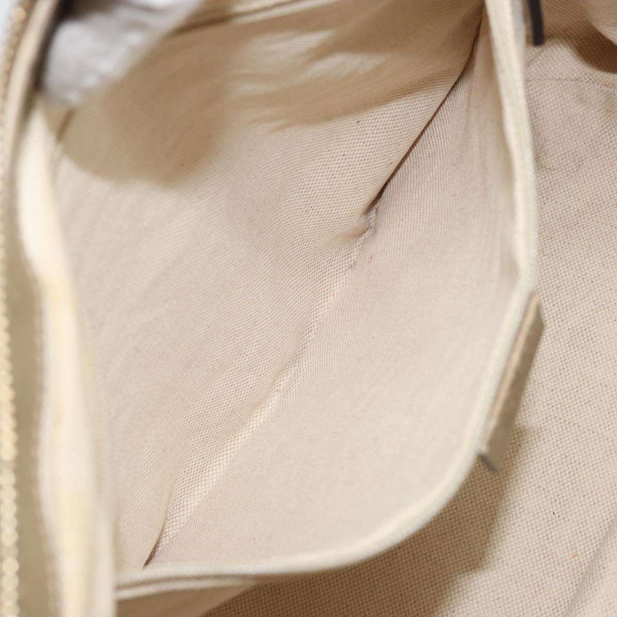 GUCCI GG Canvas Hand Bag 2way Beige Gold 247902 Auth ep12749