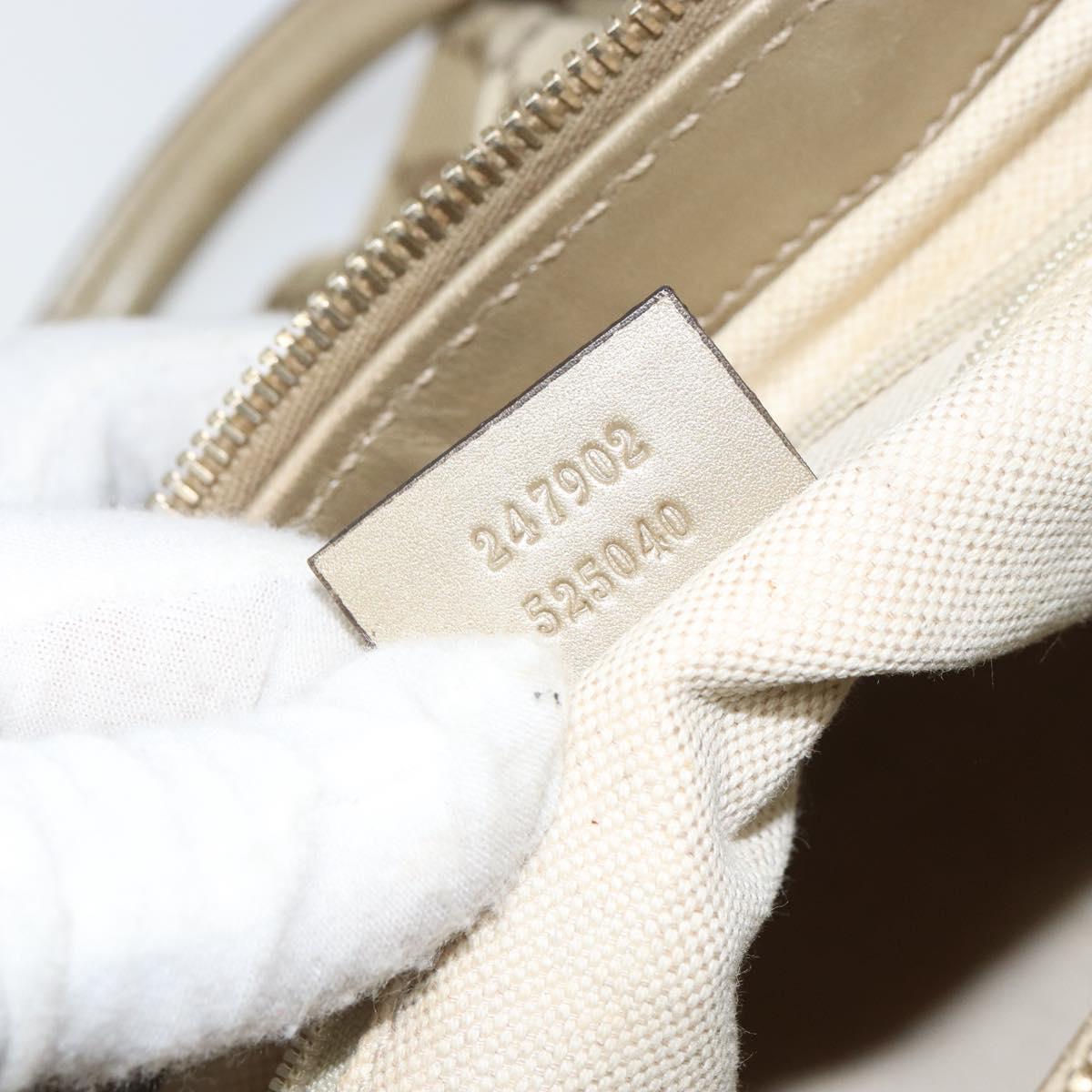 GUCCI GG Canvas Hand Bag 2way Beige Gold 247902 Auth ep12749