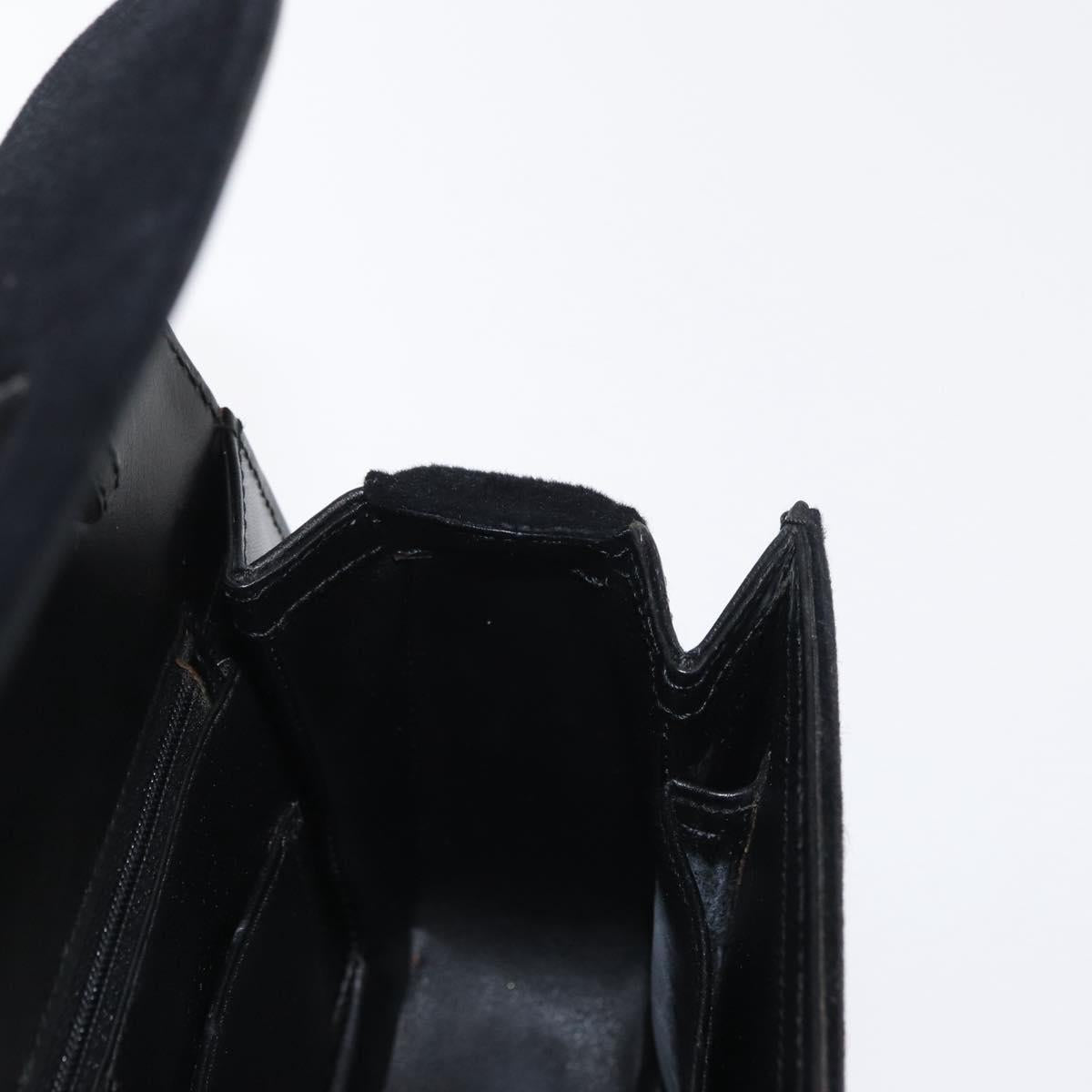 GUCCI Hand Bag Cotton Black Silver Auth ep12754