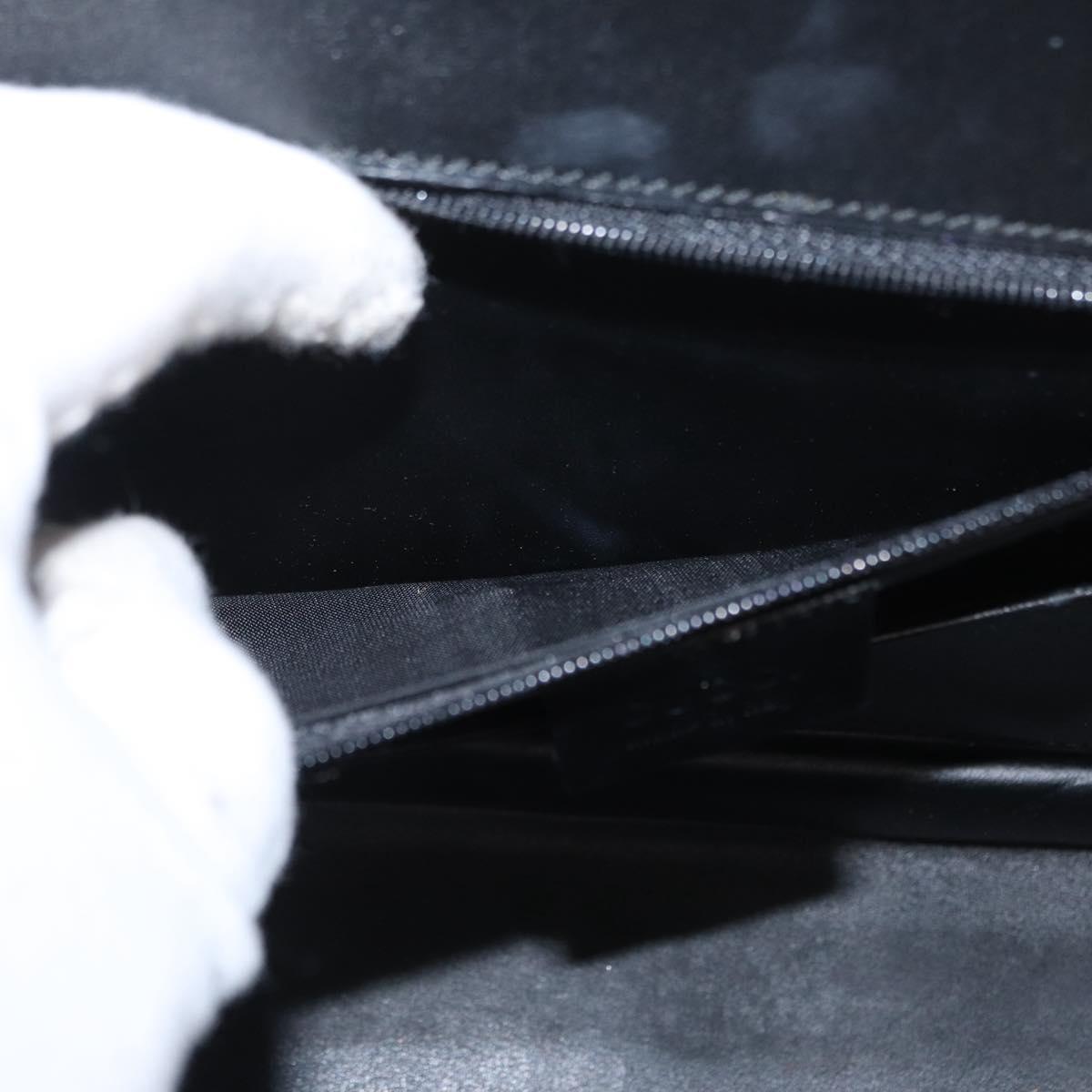 GUCCI Hand Bag Cotton Black Silver Auth ep12754