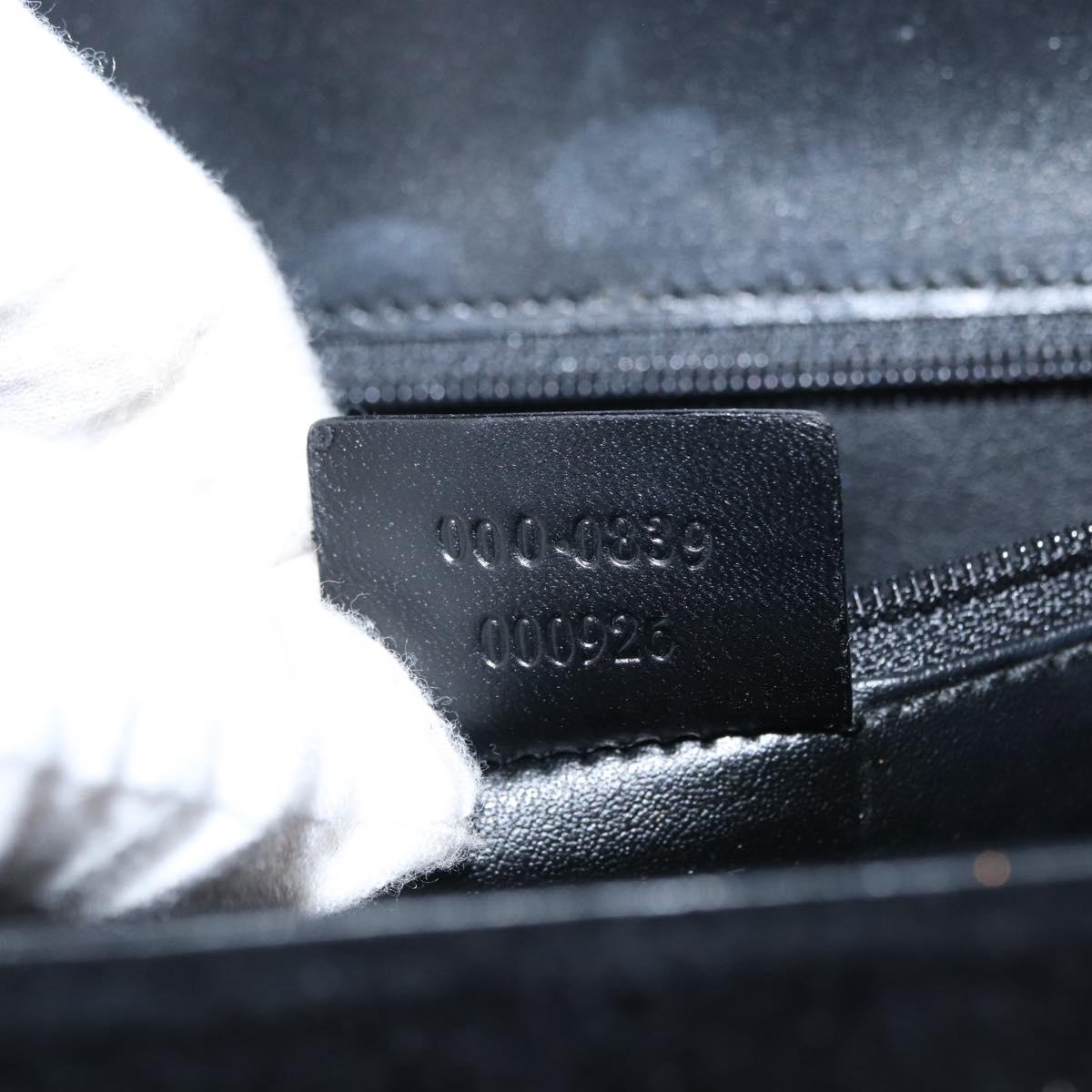 GUCCI Hand Bag Cotton Black Silver Auth ep12754