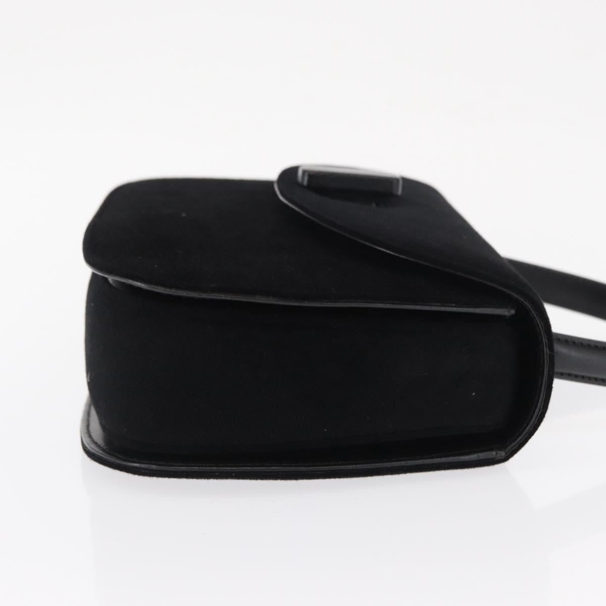 GUCCI Hand Bag Cotton Black Silver Auth ep12754