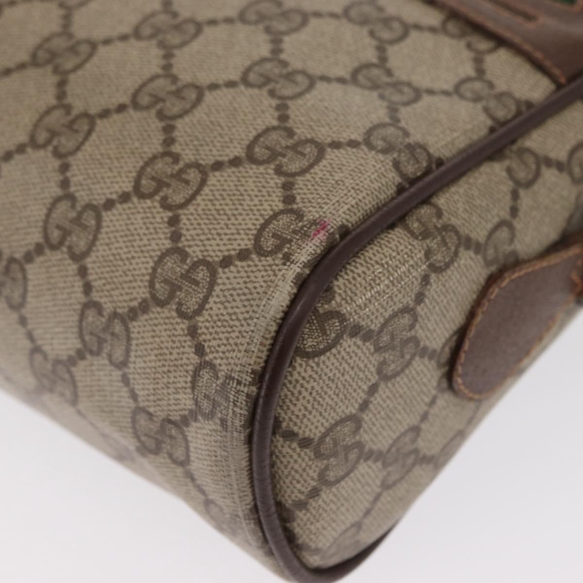 GUCCI GG Supreme Web Sherry Line Bag PVC Beige Gold 56 02 088 Auth ep12756
