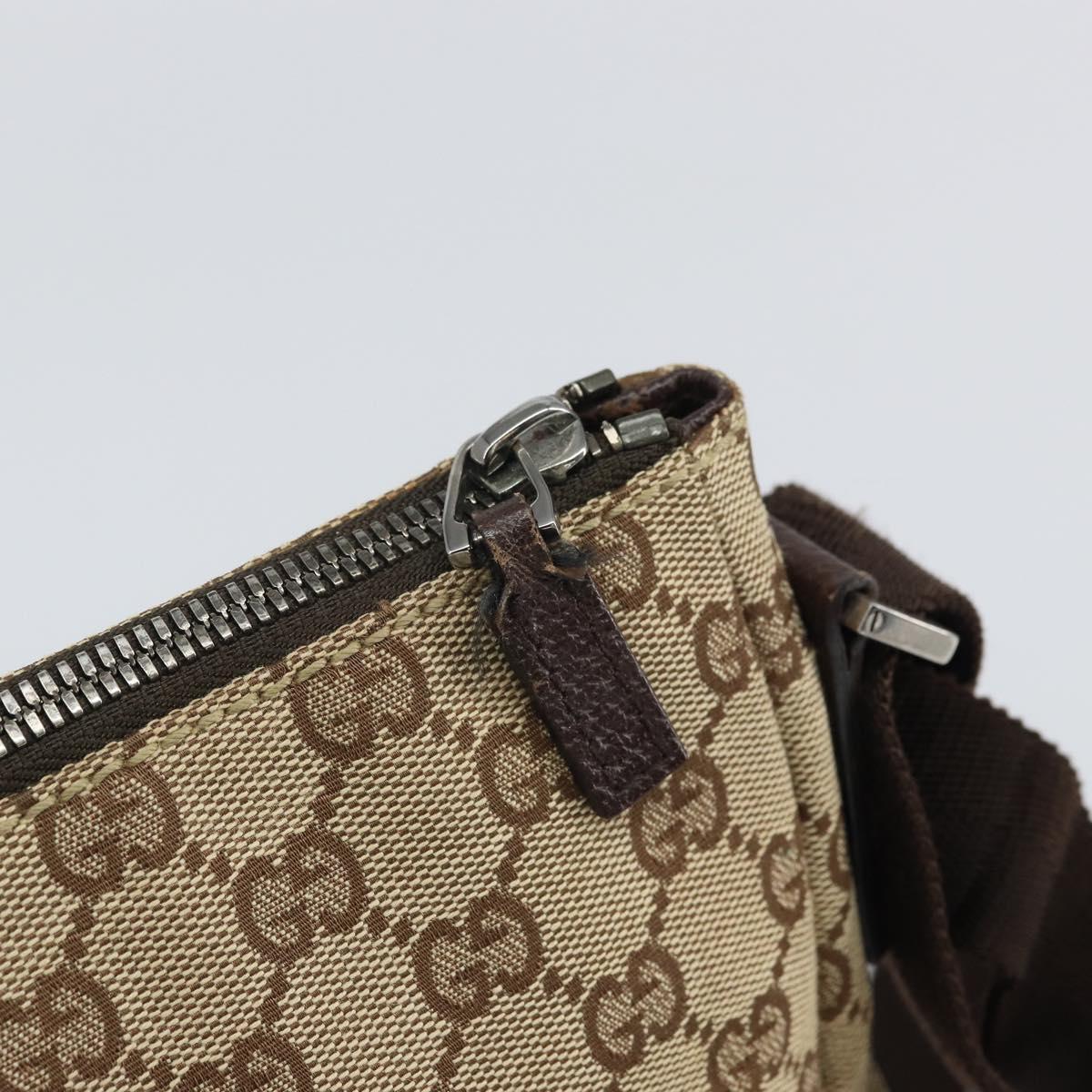 GUCCI GG Canvas Shoulder Bag Beige Silver 114273 Auth ep12760