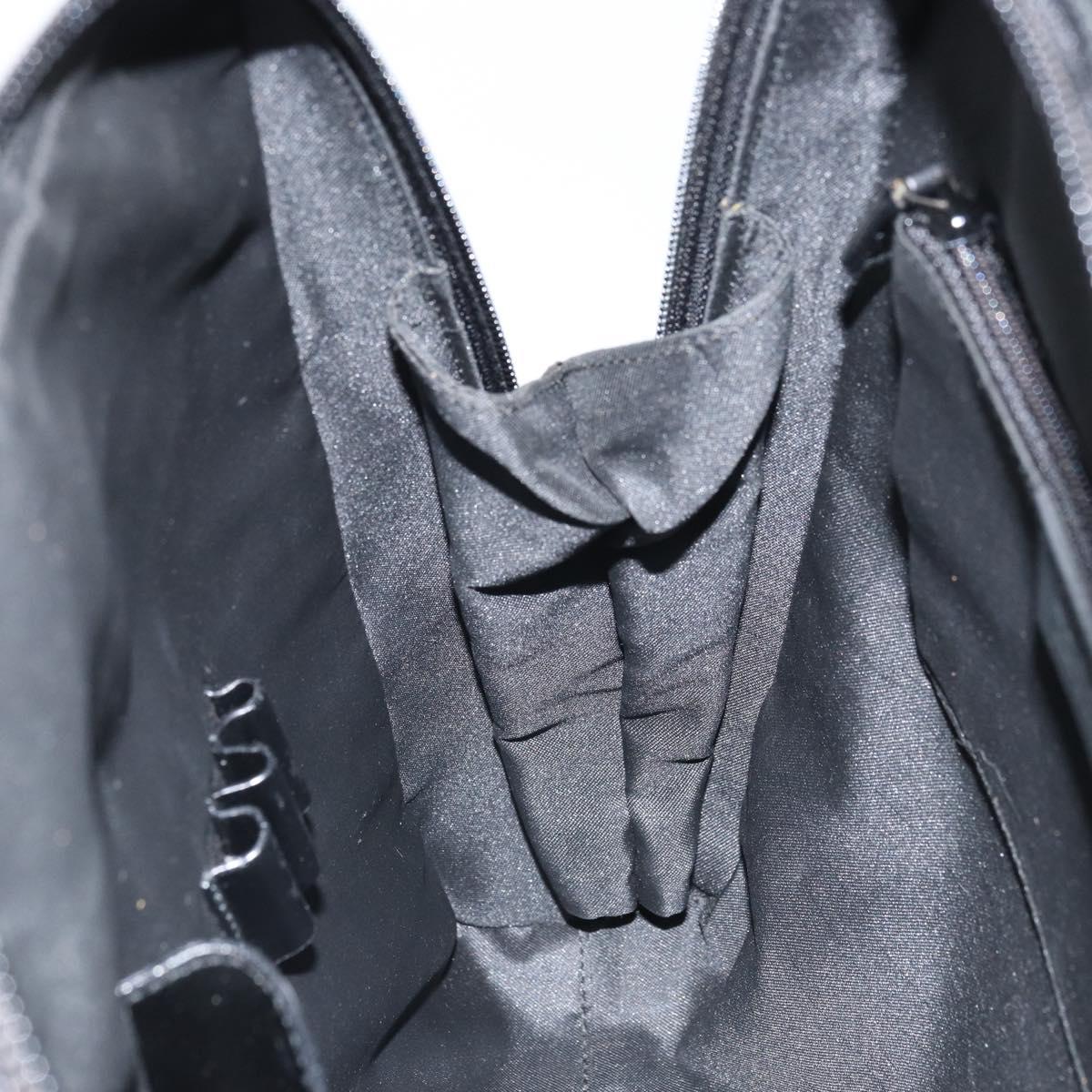 GUCCI GG Canvas Body Bag Nylon Black Silver 003 0232 1705 Auth ep12762