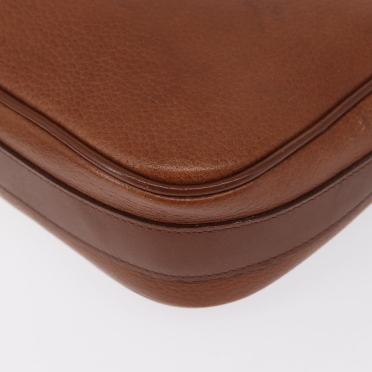 Burberrys Shoulder Bag Leather Brown Gold Auth ep12778