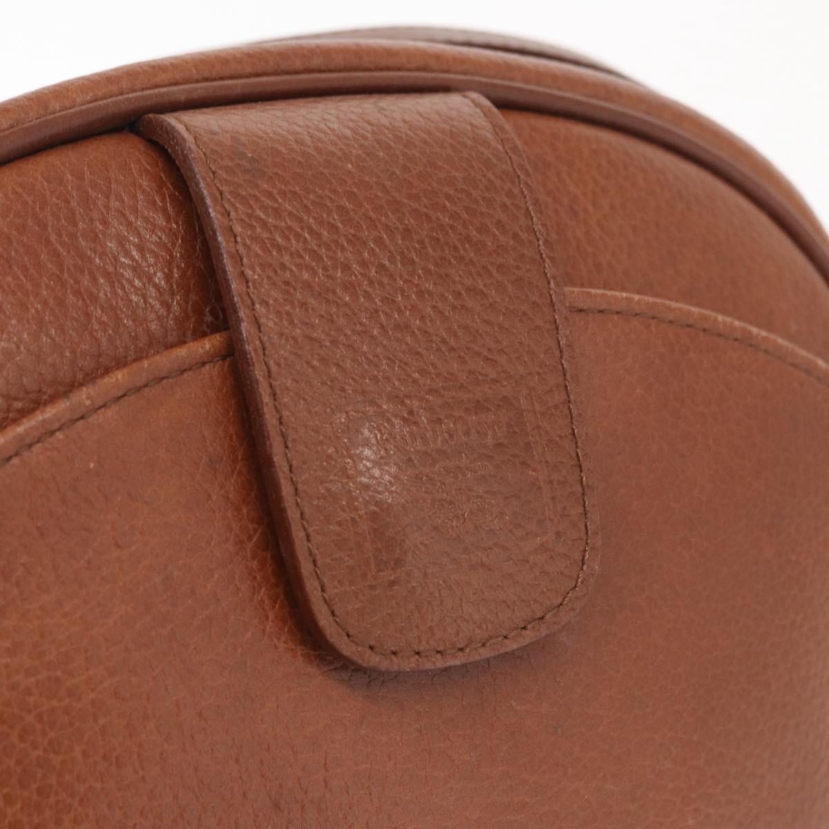 Burberrys Shoulder Bag Leather Brown Gold Auth ep12778