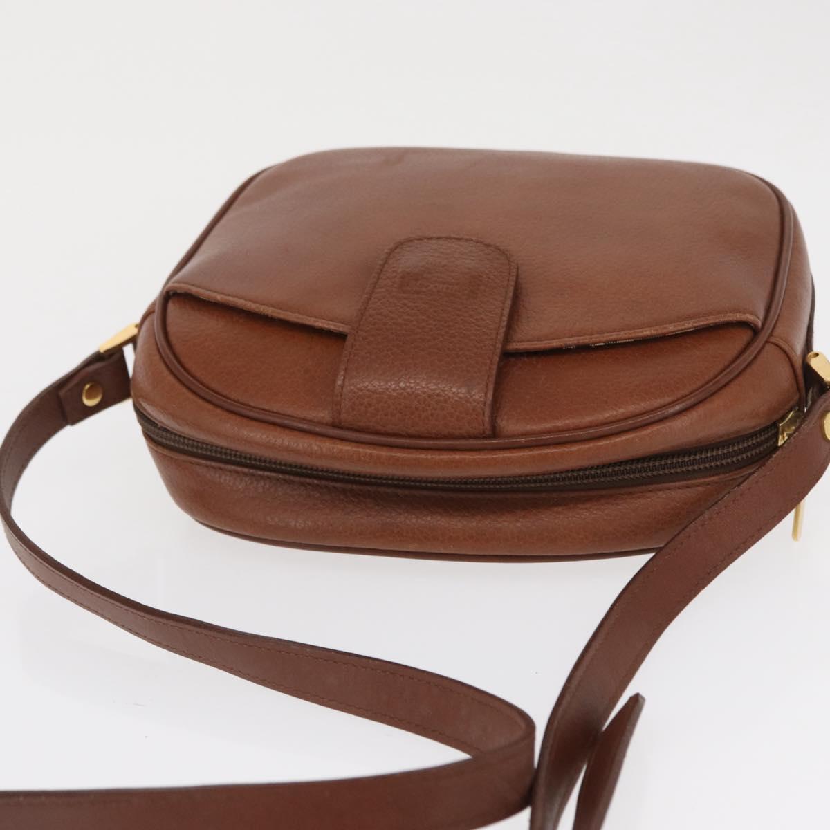 Burberrys Shoulder Bag Leather Brown Gold Auth ep12778