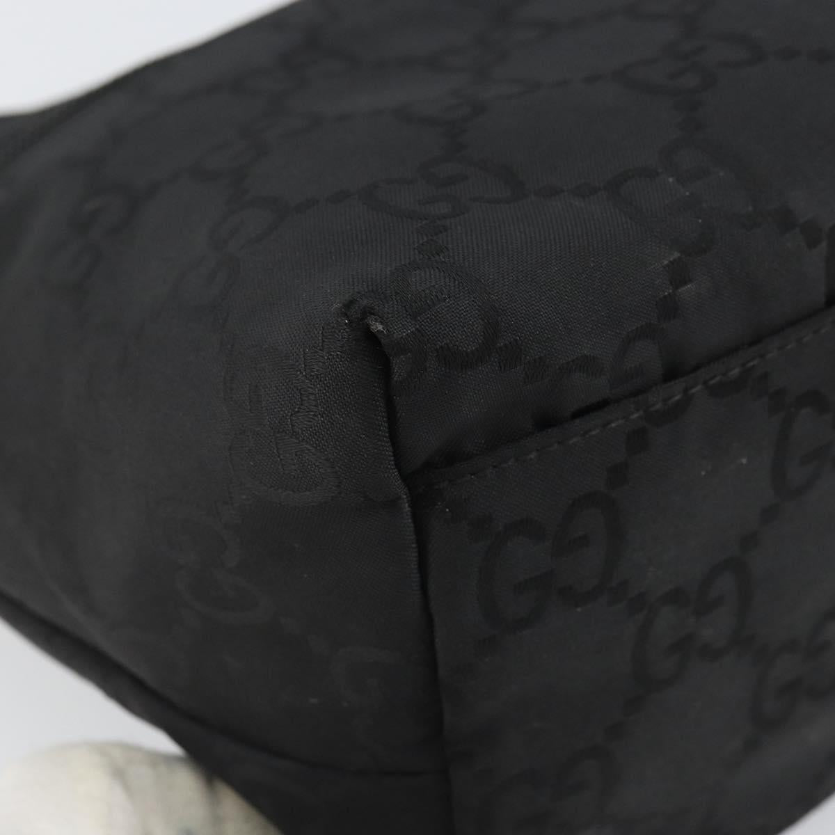 GUCCI GG Canvas Shoulder Bag Nylon Black Silver 001 3386 Auth ep12794