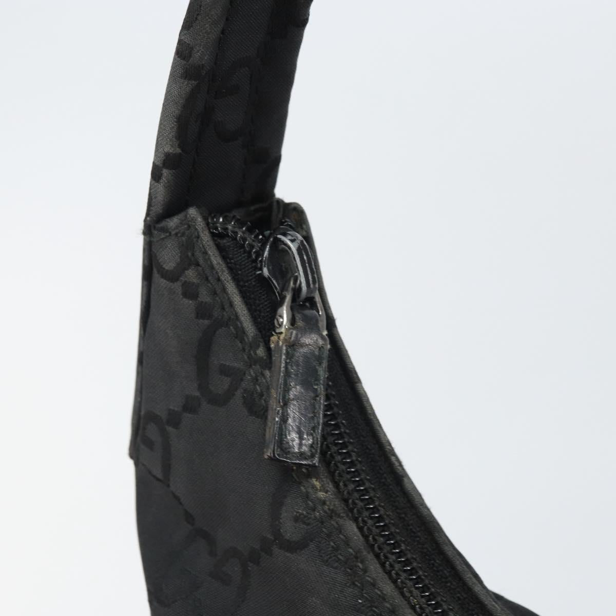 GUCCI GG Canvas Shoulder Bag Nylon Black Silver 001 3386 Auth ep12794