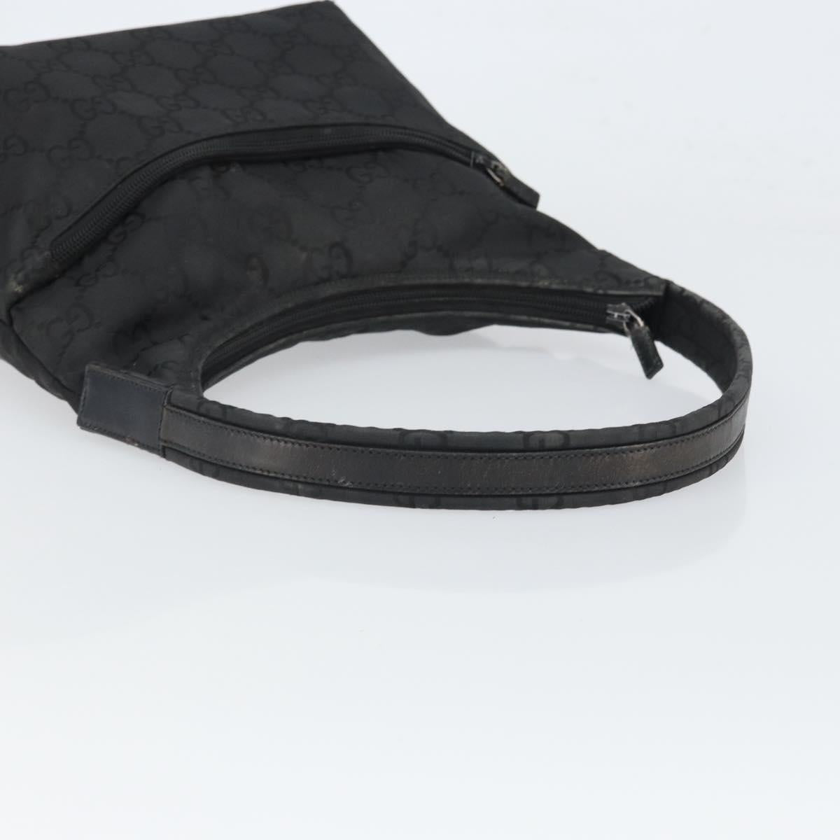 GUCCI GG Canvas Shoulder Bag Nylon Black Silver 001 3386 Auth ep12794