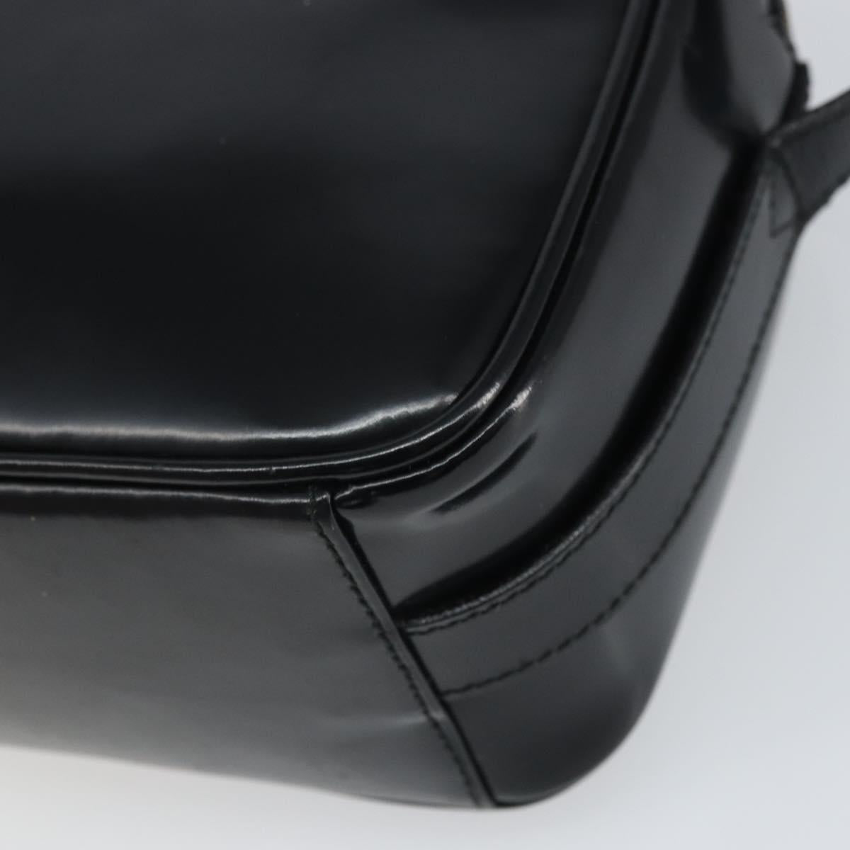 GUCCI Shoulder Bag Patent leather Black Gold 001 1705 1668 Auth ep12802
