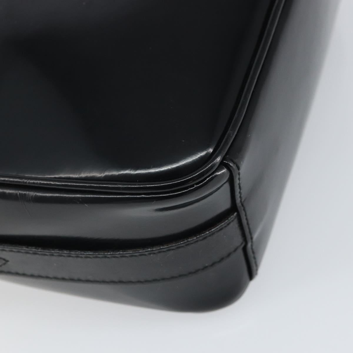 GUCCI Shoulder Bag Patent leather Black Gold 001 1705 1668 Auth ep12802