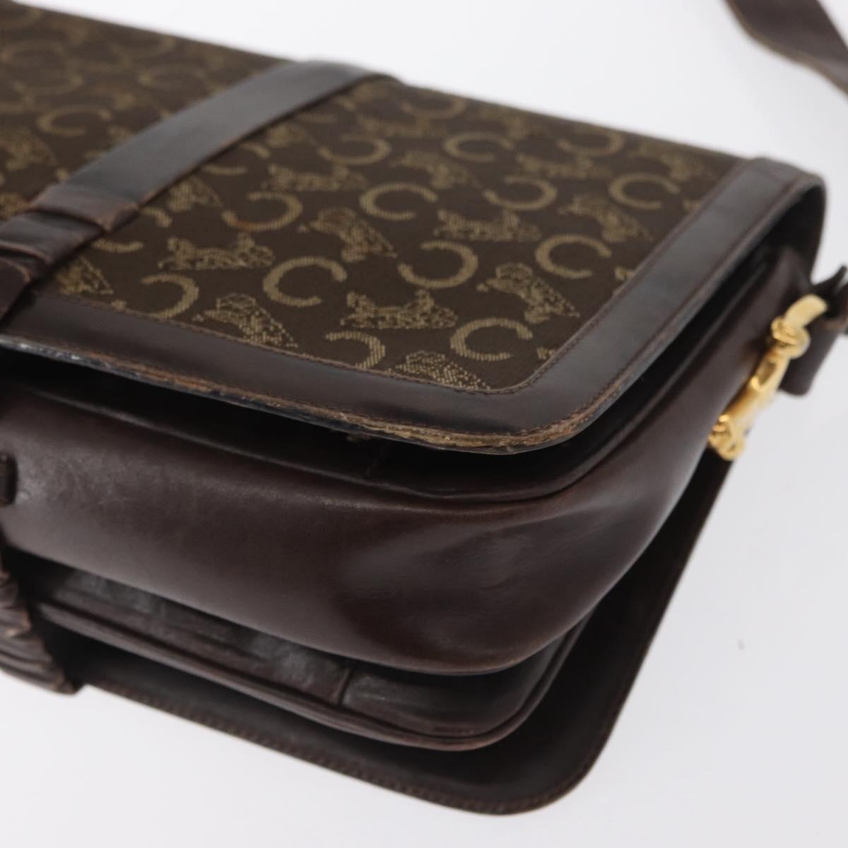 CELINE C Sulky Shoulder Bag Canvas Brown Gold Auth ep12803