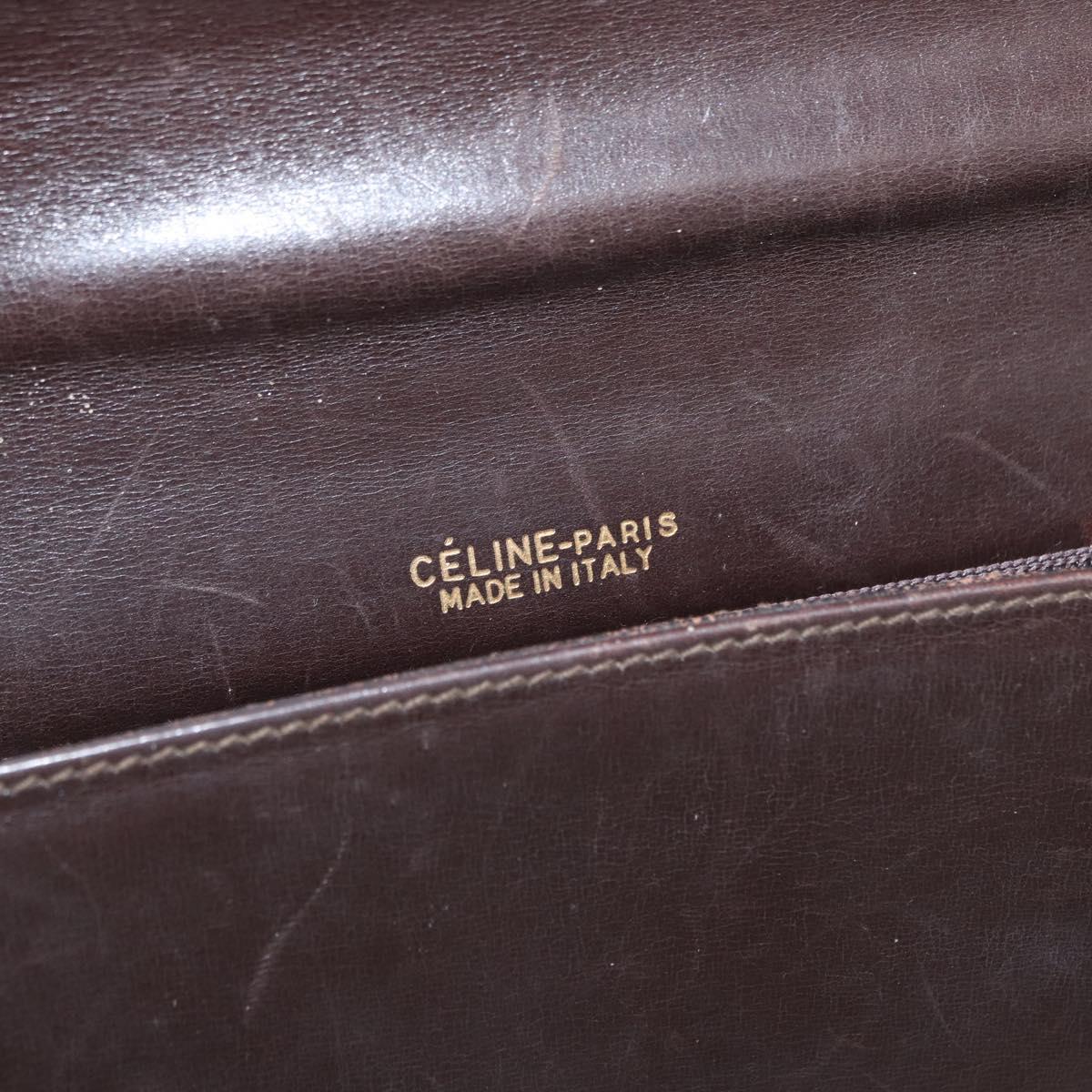 CELINE C Sulky Shoulder Bag Canvas Brown Gold Auth ep12803