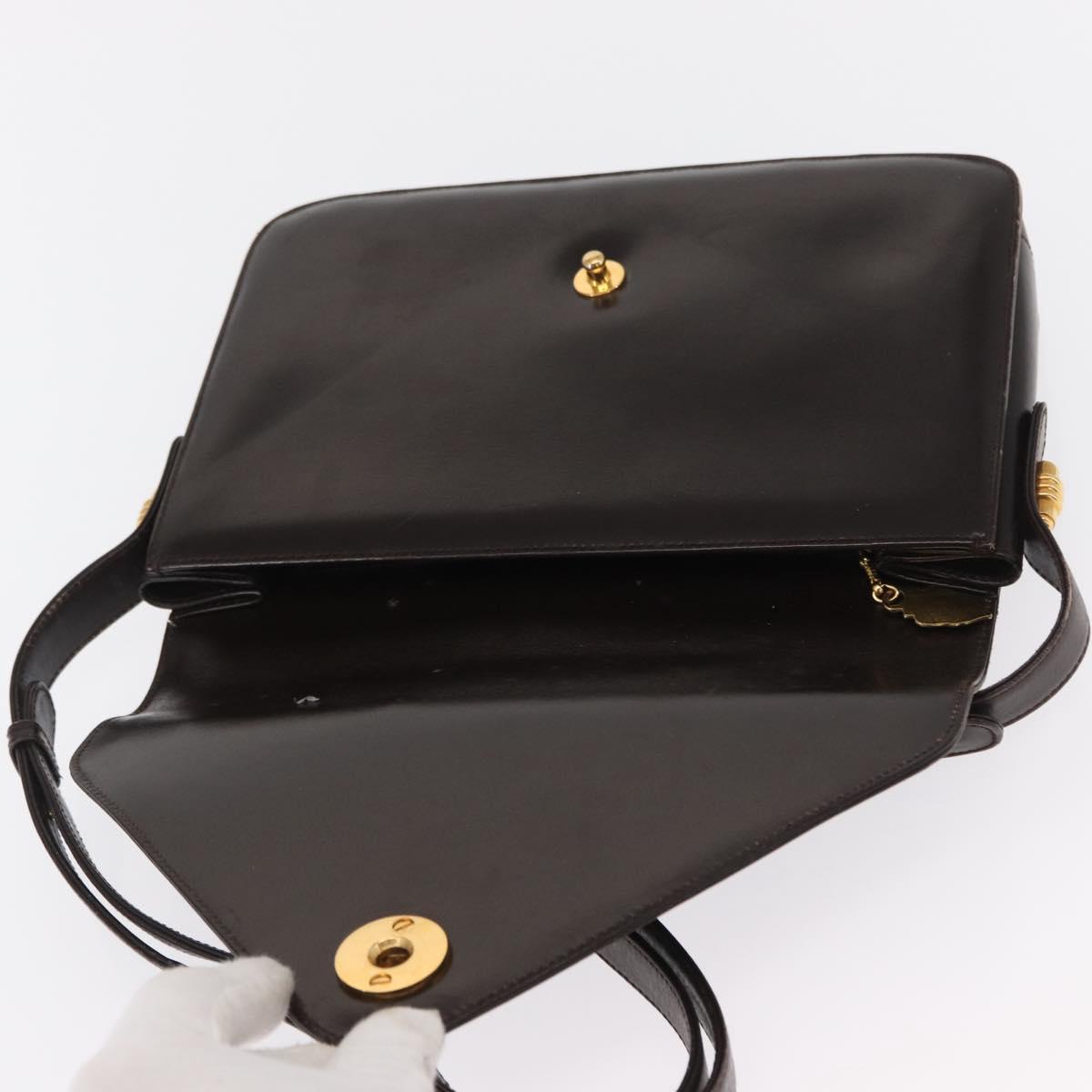 GUCCI Shoulder Bag Leather Brown Gold 001 406 0622 Auth ep12806