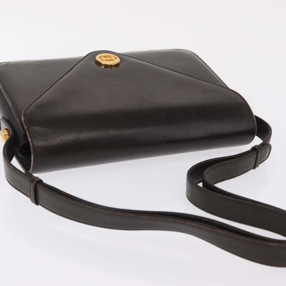 GUCCI Shoulder Bag Leather Brown Gold 001 406 0622 Auth ep12806