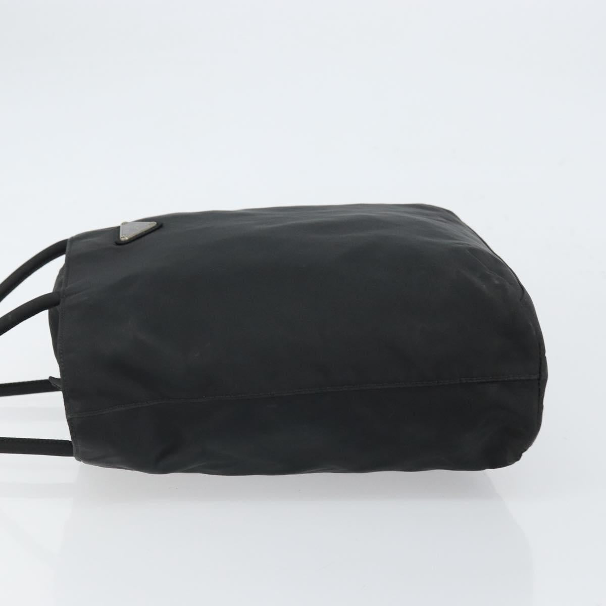 PRADA Hand Bag Nylon Black Silver Auth ep12808