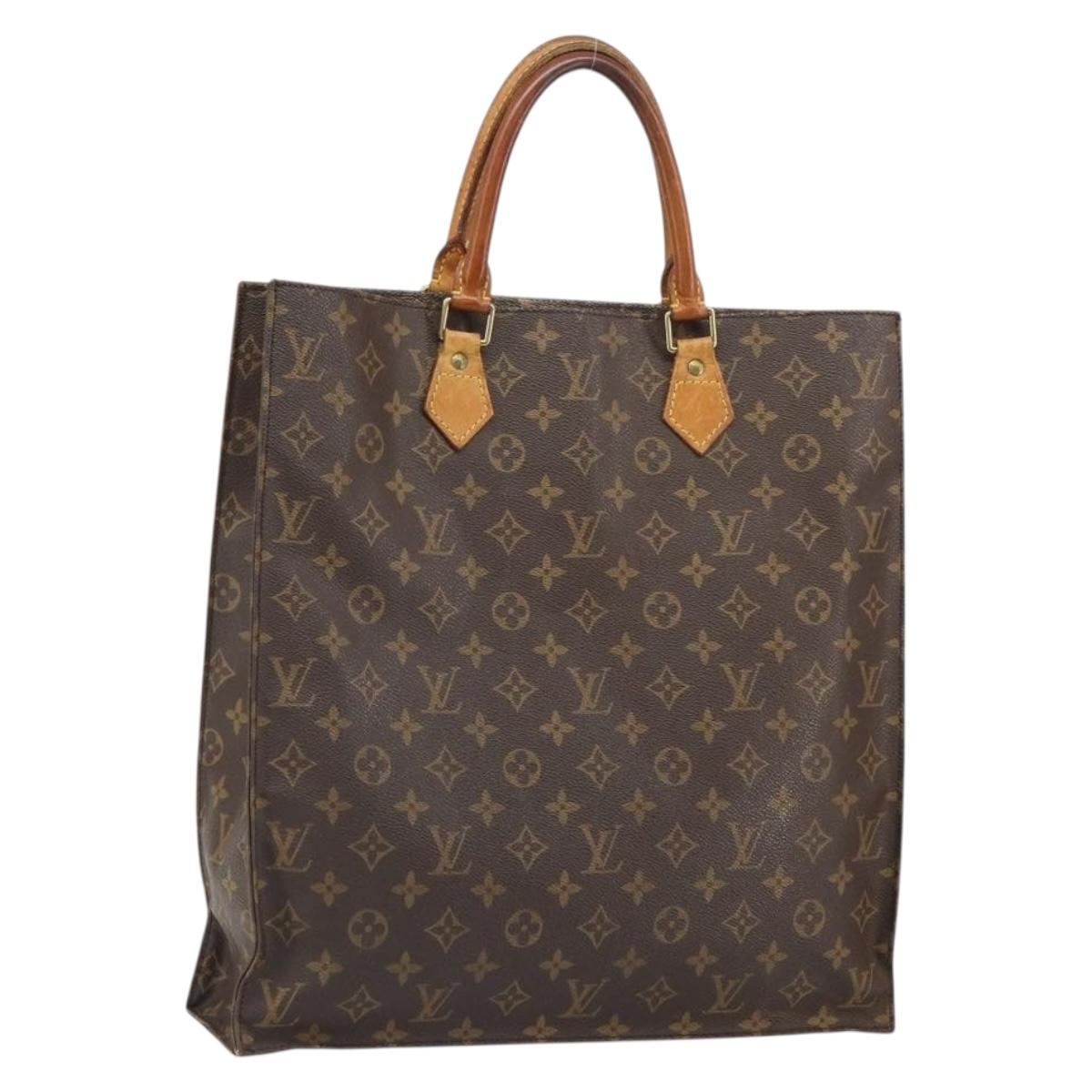 LOUIS VUITTON Monogram Sac Plat Hand Bag M51140 LV Auth ep12811