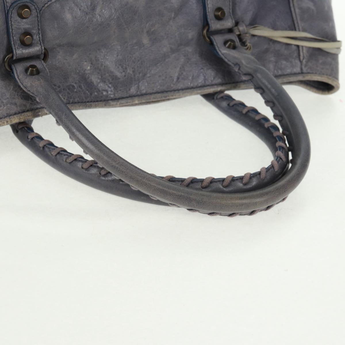 BALENCIAGA The Sunday Hand Bag Leather Purple Auth ep12816V