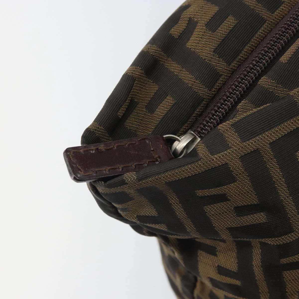 FENDI Zucca Canvas Hand Bag Black Brown Auth ep12817