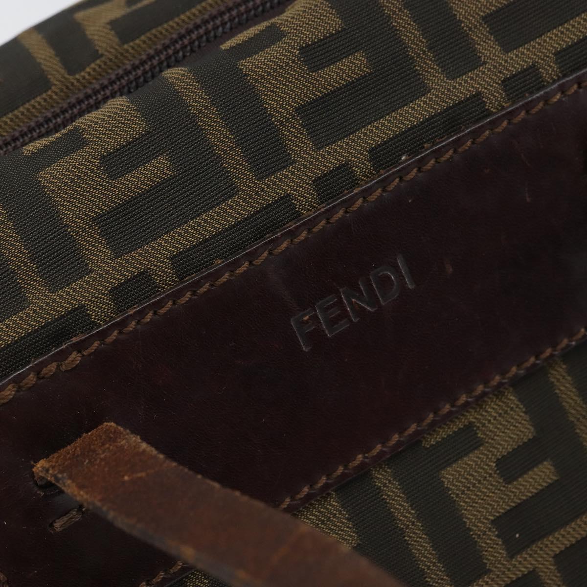 FENDI Zucca Canvas Hand Bag Black Brown Auth ep12817
