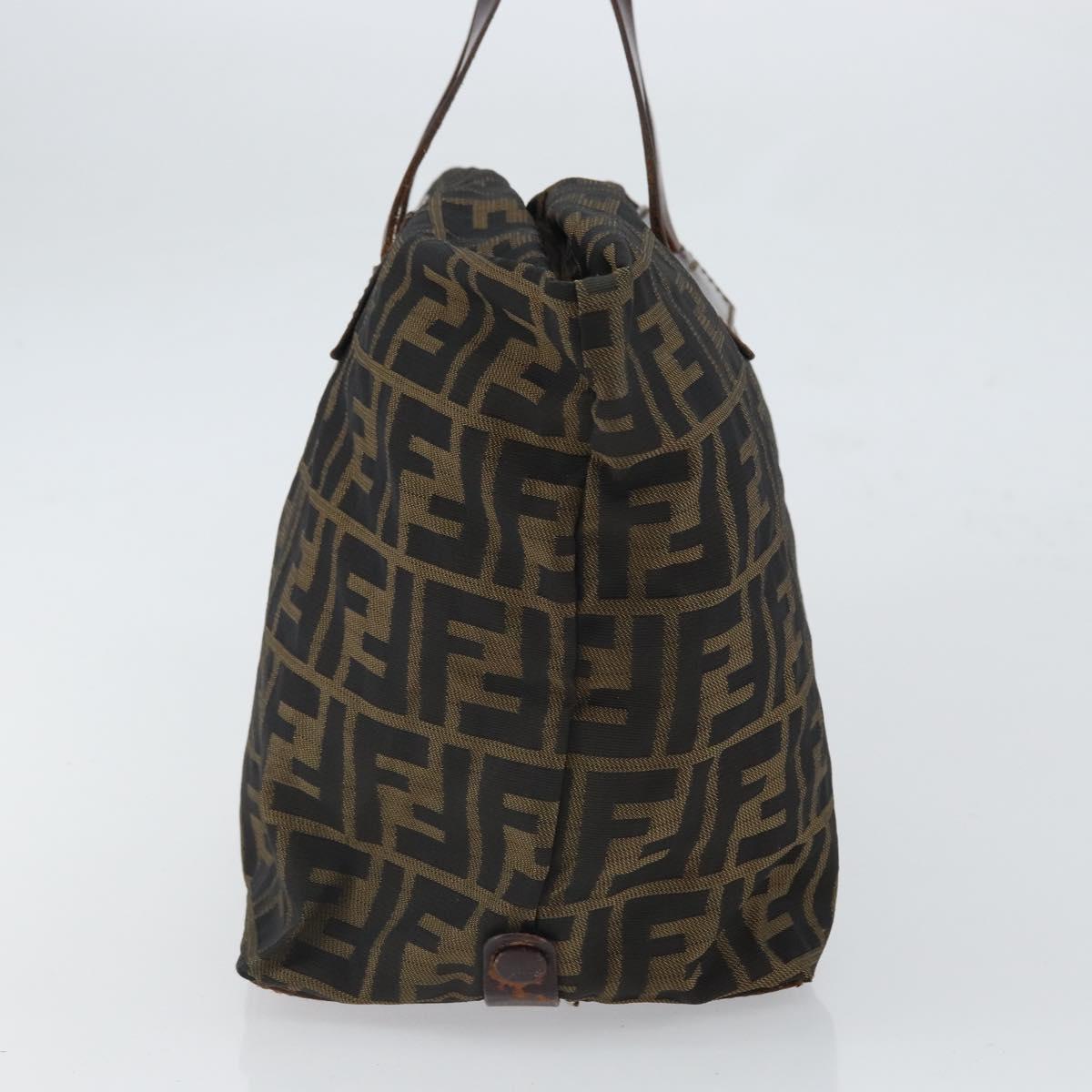 FENDI Zucca Canvas Hand Bag Black Brown Auth ep12817