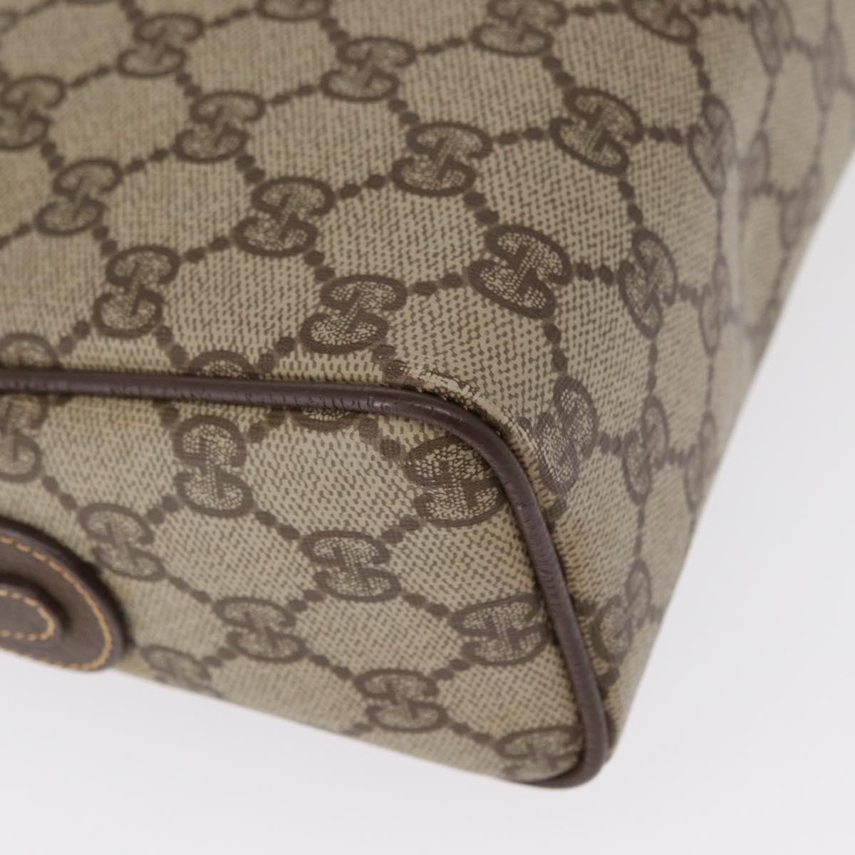 GUCCI GG Supreme Shoulder Bag PVC Beige Gold Auth ep12819