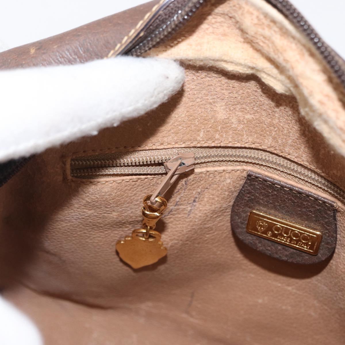 GUCCI GG Supreme Shoulder Bag PVC Beige Gold Auth ep12819