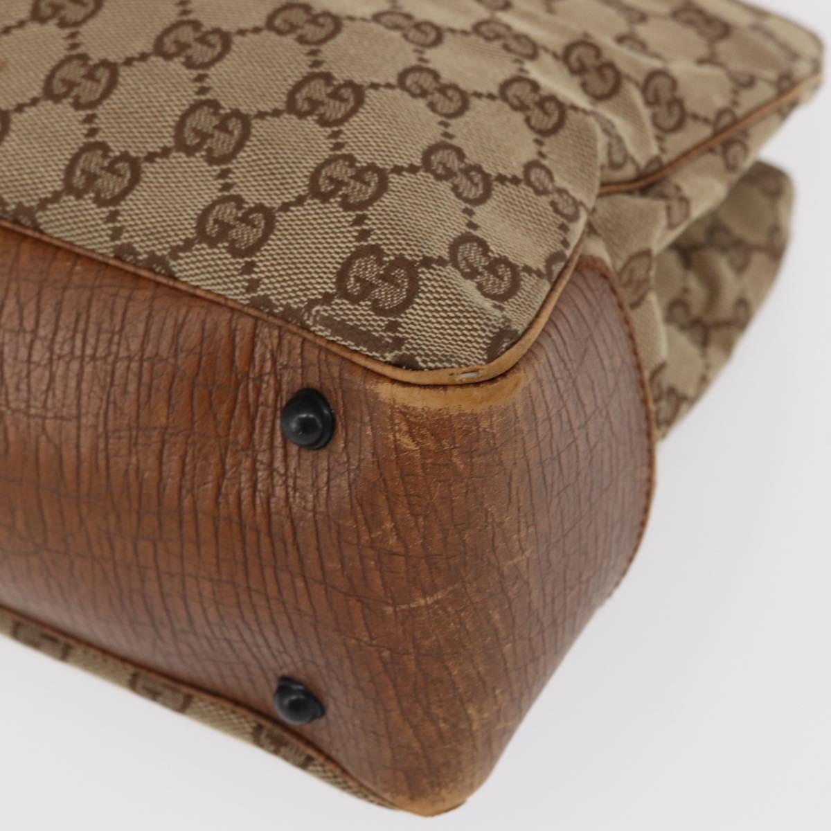 GUCCI GG Canvas Bamboo Tote Bag Beige 112526 Auth ep12821