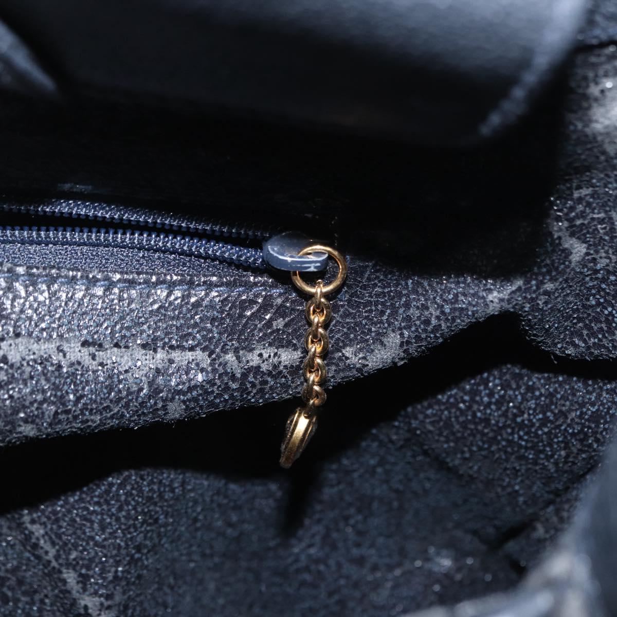 GUCCI Bamboo Hand Bag Suede Navy Gold 002 1096 0260 Auth ep12825