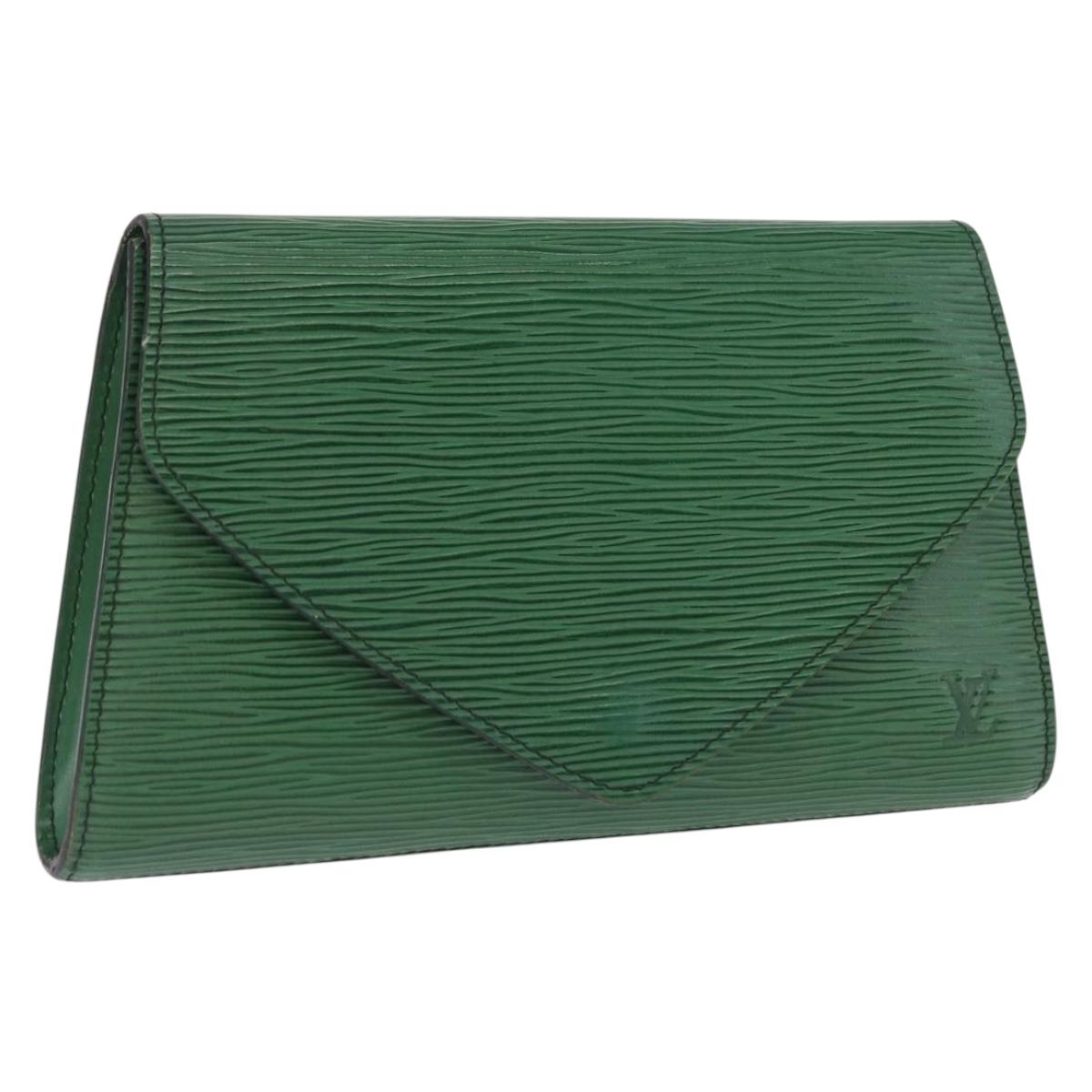 LOUIS VUITTON Epi Art Deco Clutch Bag Green M52634 LV Auth ep12828