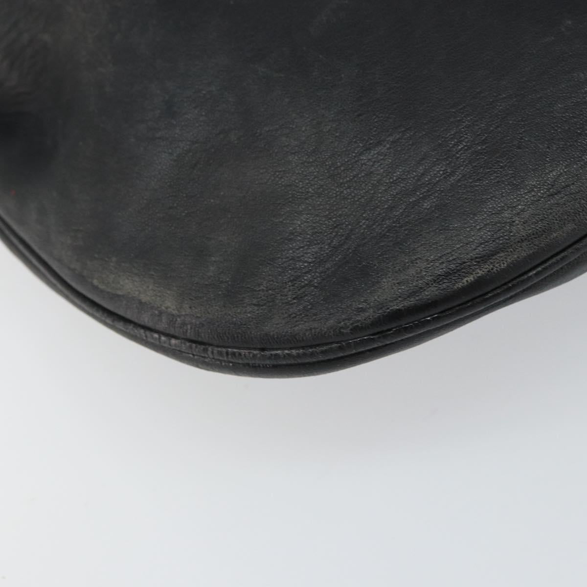 LOEWE Shoulder Bag Leather Black Gold Auth ep12832