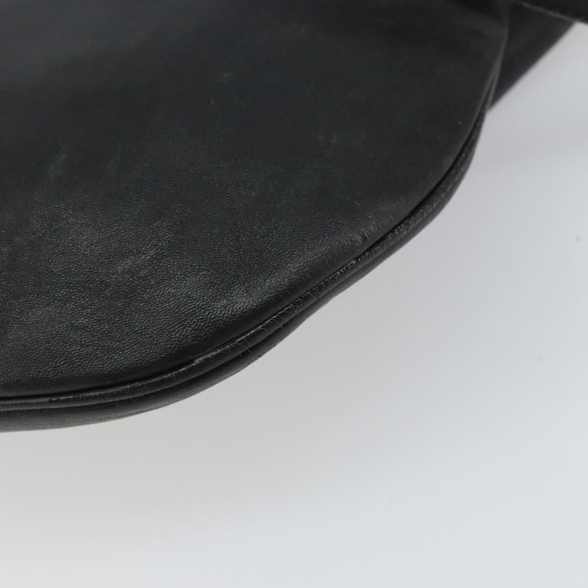 LOEWE Shoulder Bag Leather Black Gold Auth ep12832