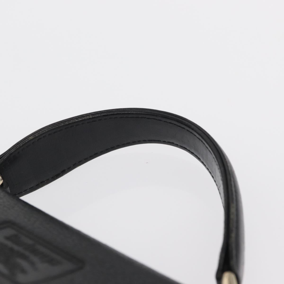 Burberrys Hand Bag Leather Black Silver Auth ep12833