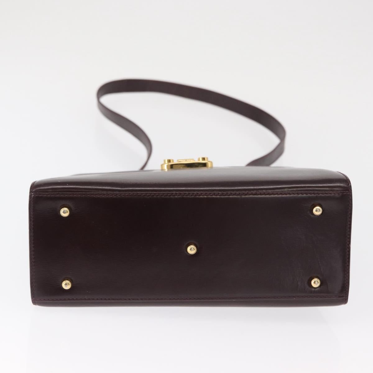 GUCCI Hand Bag Leather 2way Bordeaux Gold 000 2026 0258 Auth ep12849