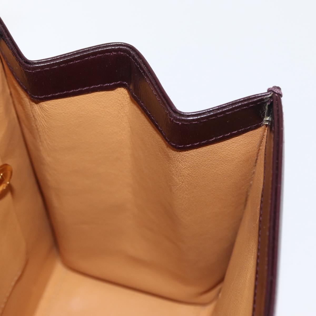 GUCCI Hand Bag Leather 2way Bordeaux Gold 000 2026 0258 Auth ep12849