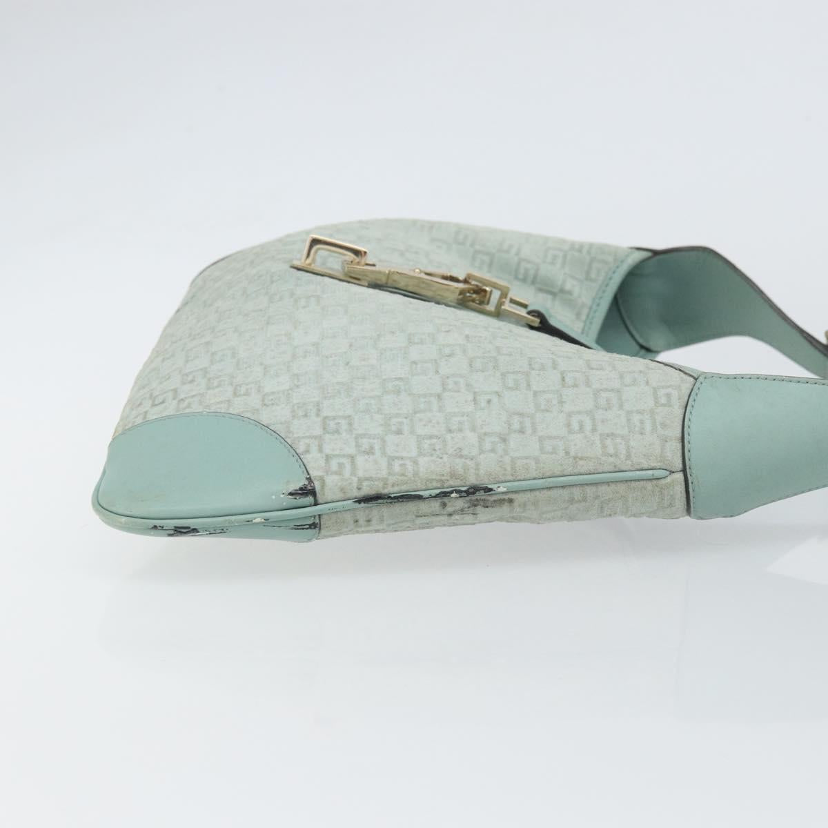 GUCCI Shoulder Bag Suede Light Blue Gold 001 4057 Auth ep12851