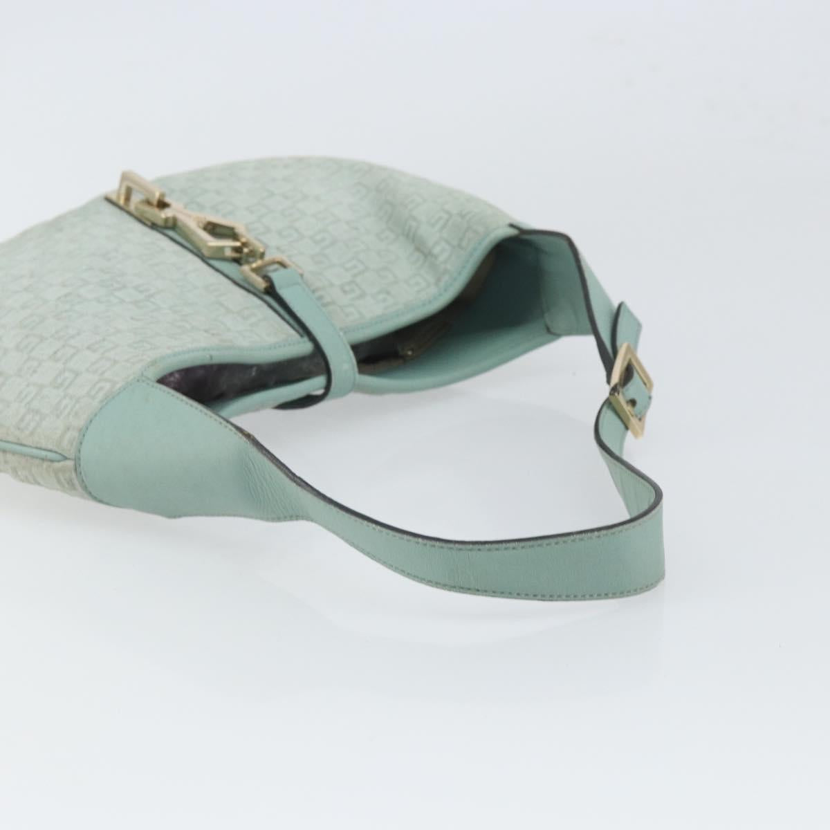 GUCCI Shoulder Bag Suede Light Blue Gold 001 4057 Auth ep12851