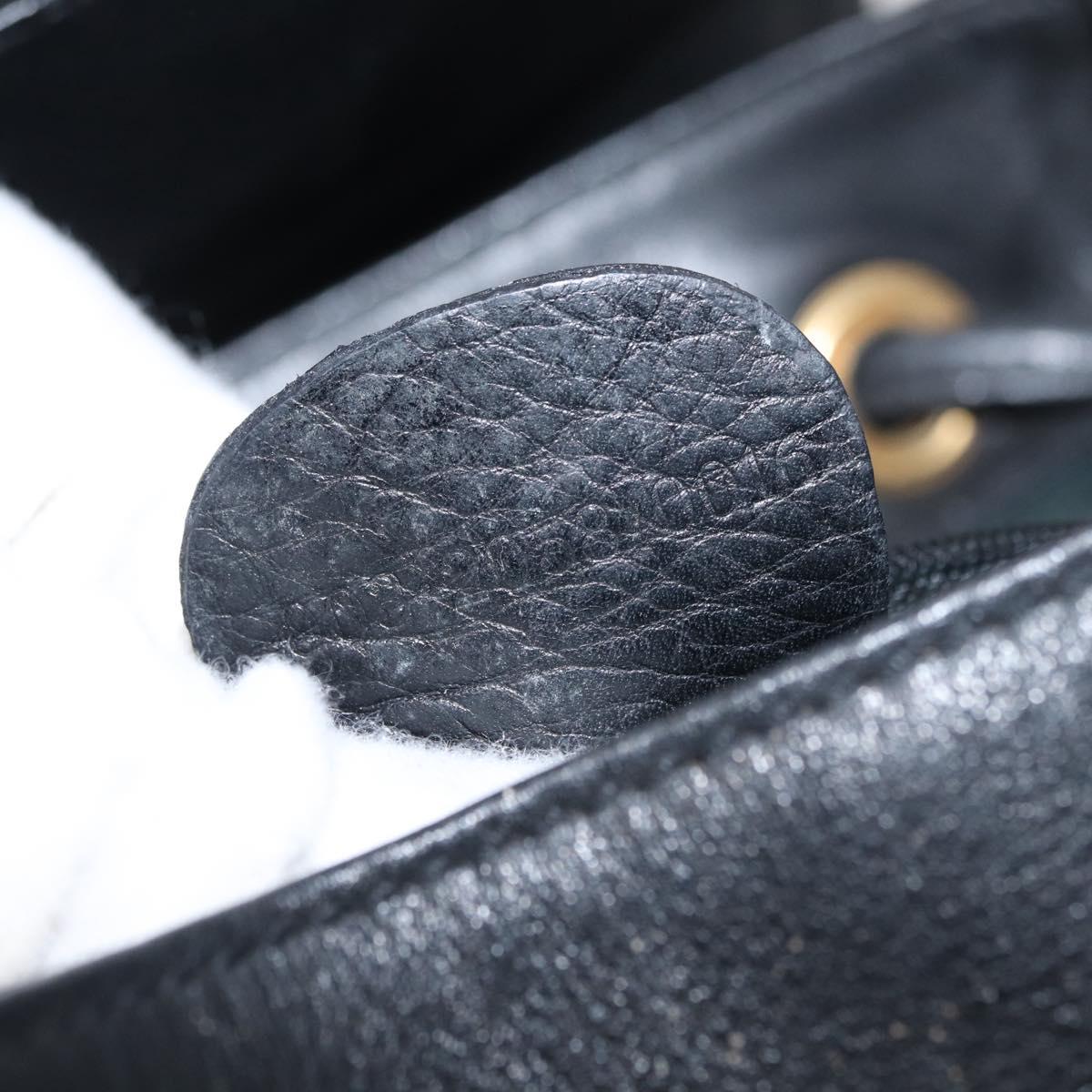 GUCCI Bamboo Backpack Leather Black Gold 003 2058 0016 Auth ep12855