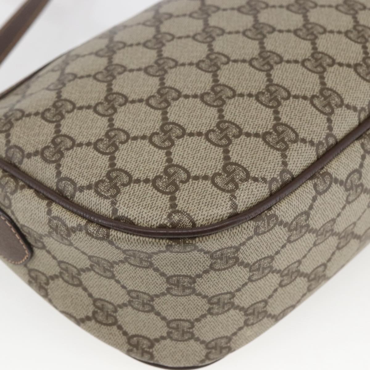 GUCCI GG Supreme Web Sherry Line Bag PVC Beige Gold 89 02 032 Auth ep12857