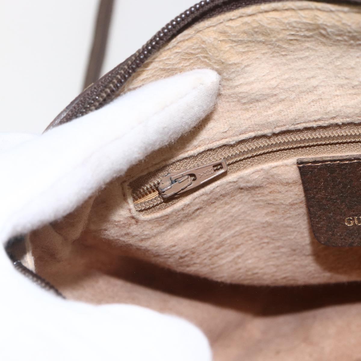 GUCCI GG Supreme Web Sherry Line Bag PVC Beige Gold 89 02 032 Auth ep12857