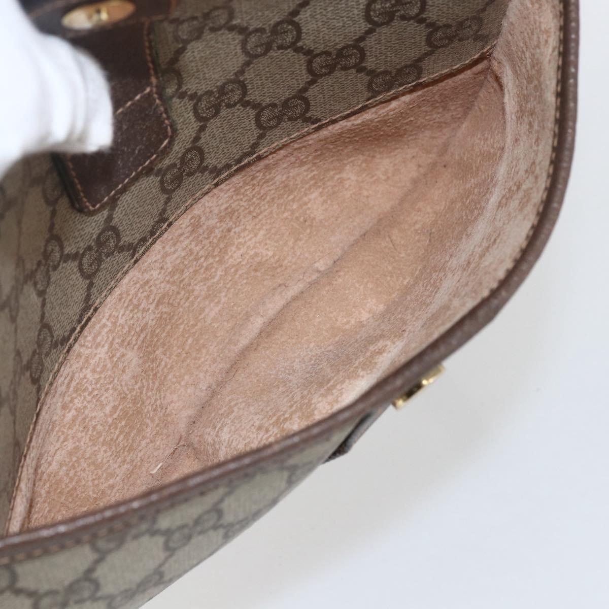 GUCCI GG Supreme Web Sherry Line Bag PVC Beige Gold 89 02 032 Auth ep12857