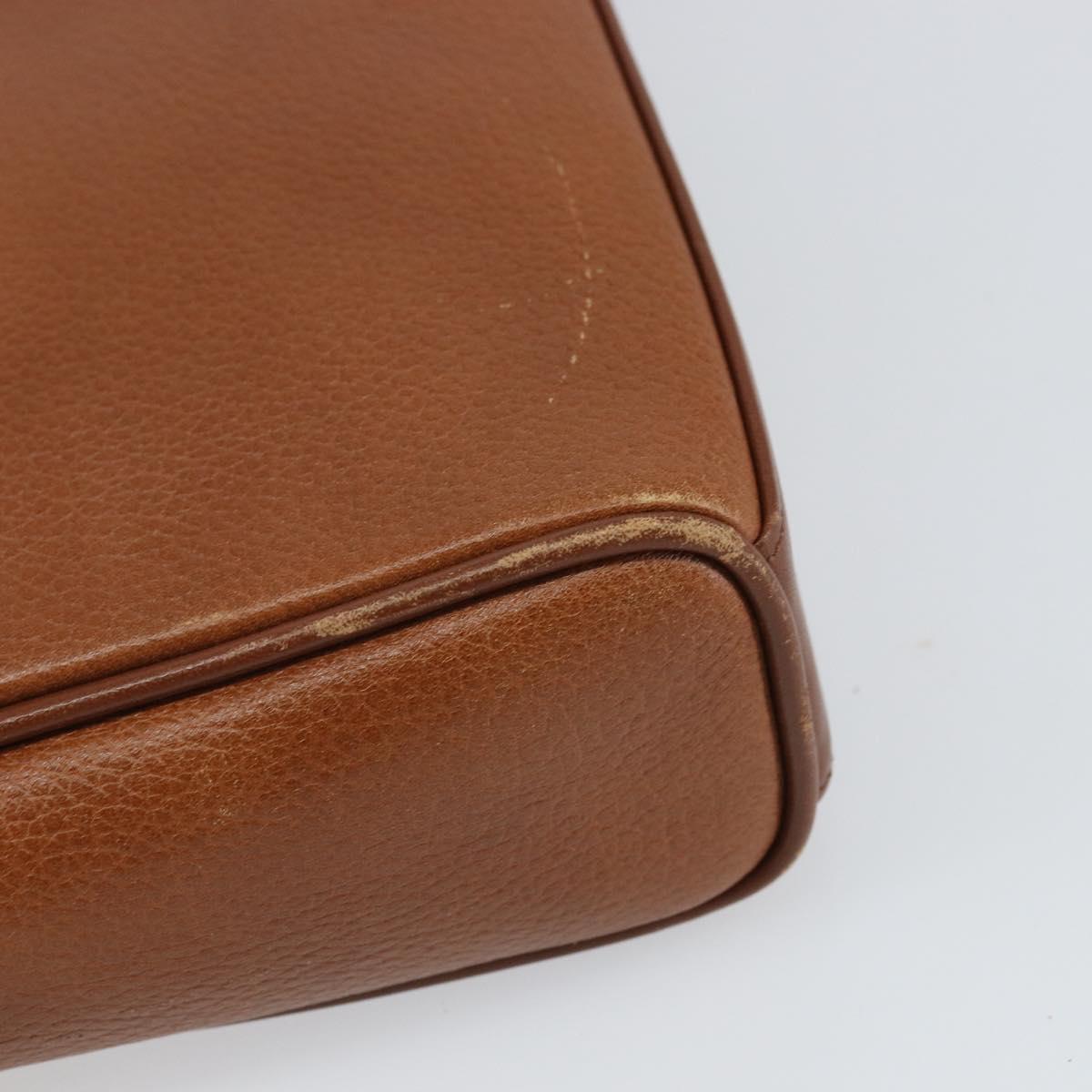 Burberrys Shoulder Bag Leather Brown Gold Auth ep12866