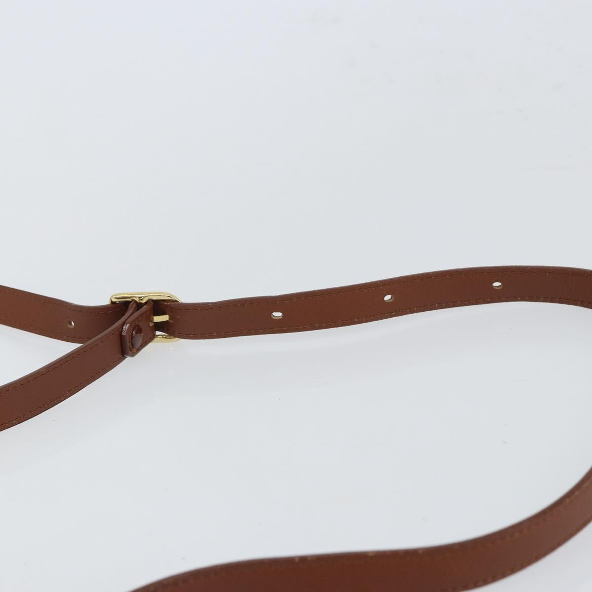 Burberrys Shoulder Bag Leather Brown Gold Auth ep12866