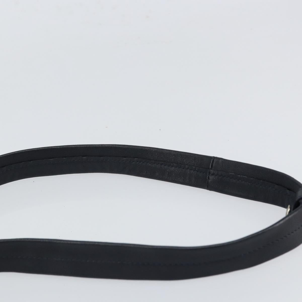 CELINE Shoulder Bag Leather Navy Gold Auth ep12870